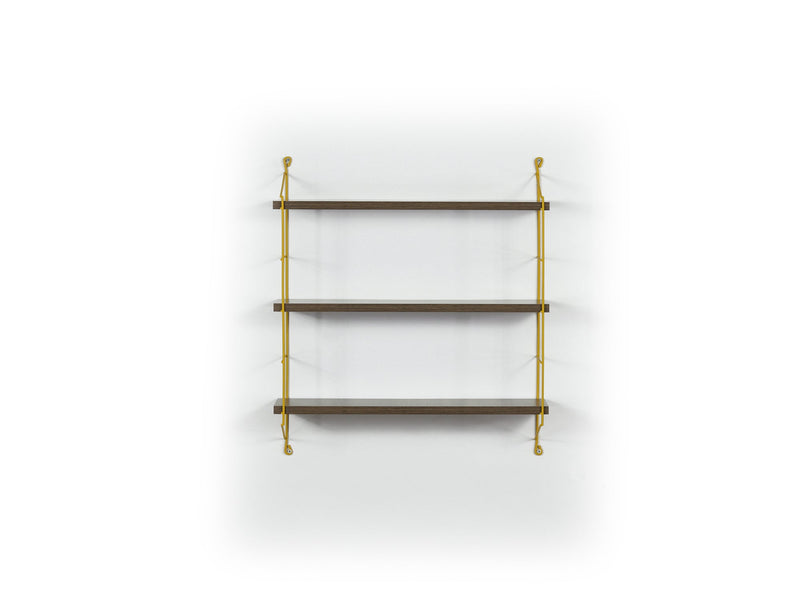 Neelix Triple Shelf in Walnut-Yellow - 760-NEE-MT191102
