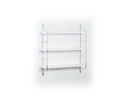 Neelix Triple Shelf in Walnut-Yellow - 760-NEE-MT191102