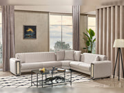 Nefes Sectional Sofa in Cream - 200-SER-NEF-VELVET938-S