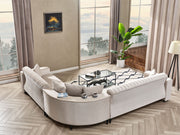 Nefes Sectional Sofa in Cream - 200-SER-NEF-VELVET938-S