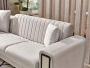 Nefes Sectional Sofa in Cream - 200-SER-NEF-VELVET938-S