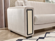 Nefes Sectional Sofa in Cream - 200-SER-NEF-VELVET938-S