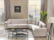 Nefes Sectional Sofa in Cream - 200-SER-NEF-VELVET938-S