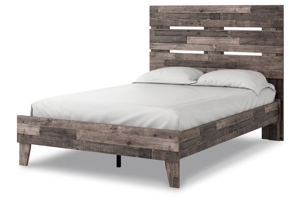 Neilsville Multi Gray Full Panel Platform Bed - Gate FurnitureFull Bed