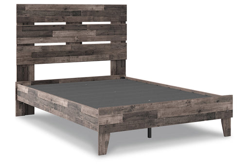 Neilsville Multi Gray Full Panel Platform Bed - Gate FurnitureFull Bed