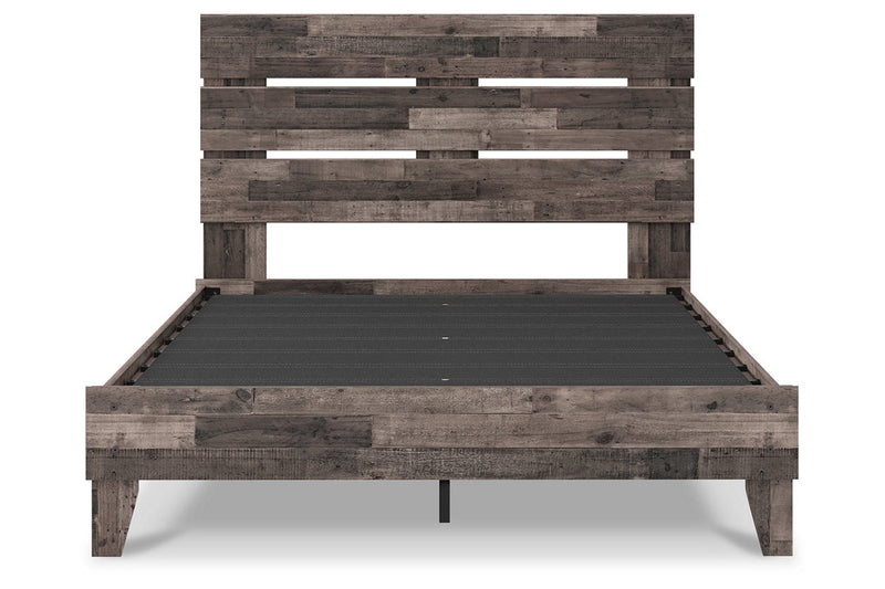 Neilsville Multi Gray Queen Panel Platform Bed - Gate FurnitureQueen Bed