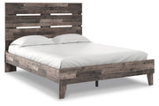 Neilsville Multi Gray Queen Panel Platform Bed - Gate FurnitureQueen Bed