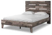 Neilsville Multi Gray Queen Panel Platform Bed - Gate FurnitureQueen Bed