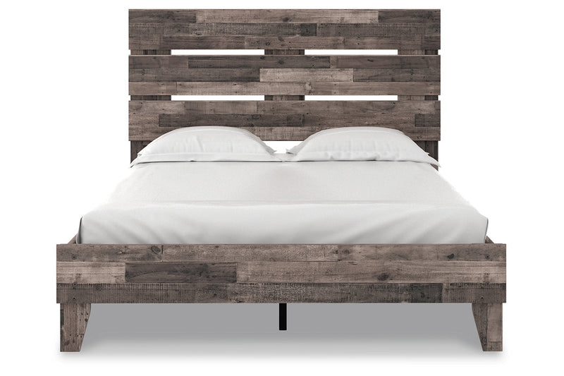 Neilsville Multi Gray Queen Panel Platform Bed - Gate FurnitureQueen Bed