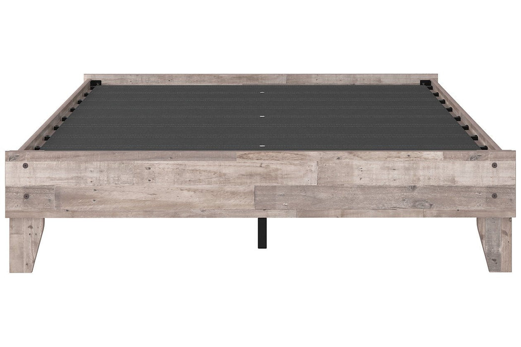 Neilsville Whitewash Queen Platform Bed - Gate FurnitureQueen Bed