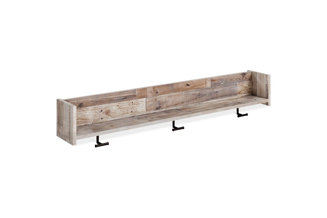 Neilsville Whitewash Wall Mounted Coat Rack with Shelf - Gate FurnitureOther Products