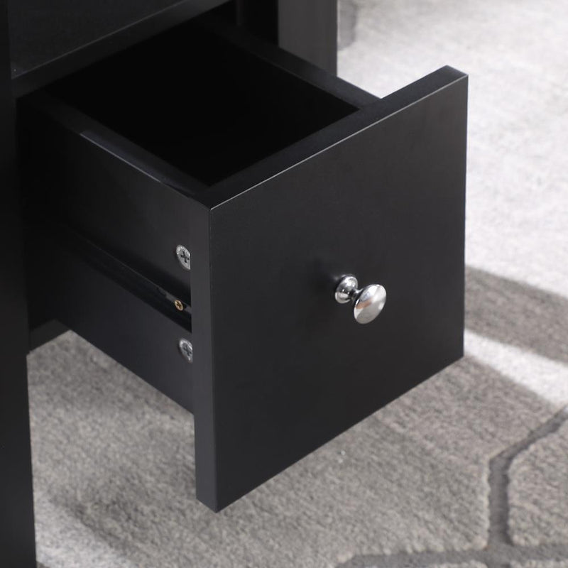 Neo - Black End Table with Storage Drawer and Multi Color LED - T200-E