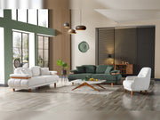 Neo Mustang 4-pieces (2 Sofa & 2 Chair) Livingroom in Cream - Anthracite - 200-ELIF-NEOM-A183-3311