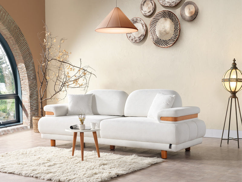 Neo Mustang 4-pieces (2 Sofa & 2 Chair) Livingroom in White - Green - 200-ELIF-NEOM-A187-3311
