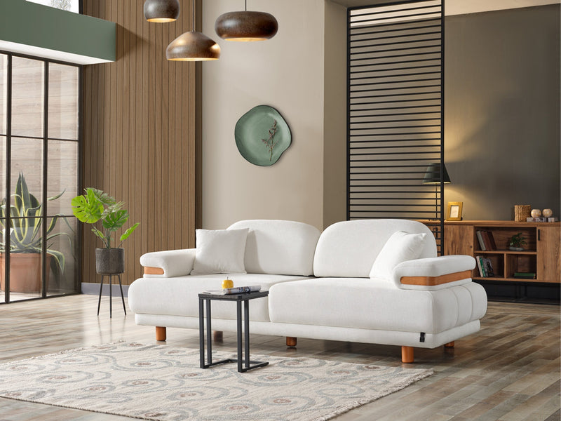Neo Mustang 4-pieces (2 Sofa & 2 Chair) Livingroom in White - Green - 200-ELIF-NEOM-A187-3311