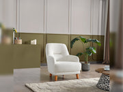 Neo Mustang 4-pieces (2 Sofa & 2 Chair) Livingroom in White - Green - 200-ELIF-NEOM-A187-3311