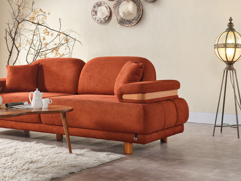 Neo Mustang 4-pieces (2 Sofa & 2 Chair) Livingroom in White - Yellow - 200-ELIF-NEOM-A185-3311