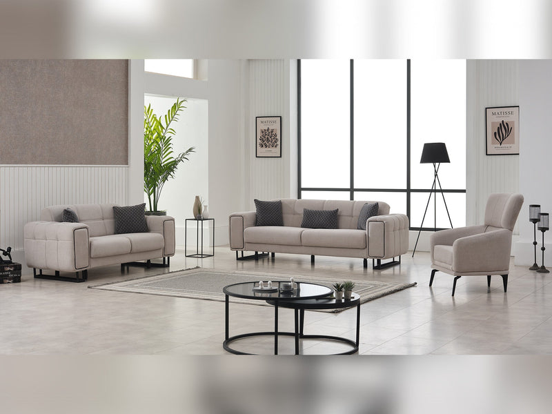 Nero 3-pieces (Sofa & Loveseat & Chair) Livingroom Set Light Grey in Light Grey - 101-NER-GIR02-321