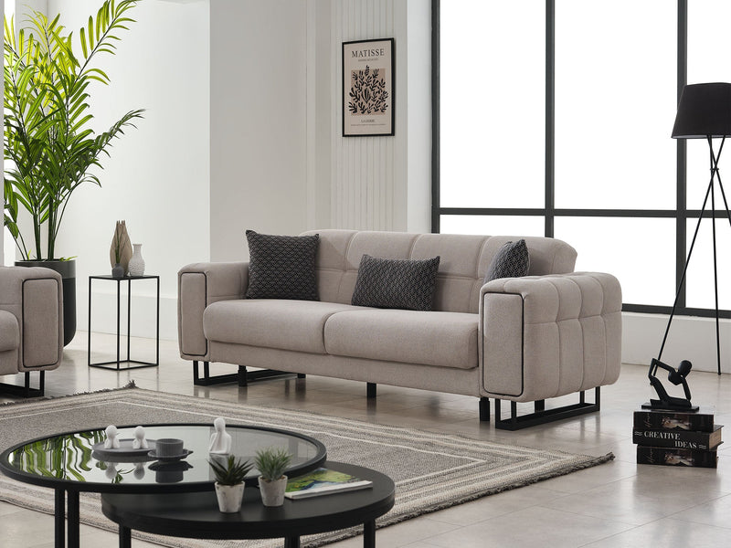 Nero 3-pieces (Sofa & Loveseat & Chair) Livingroom Set Light Grey in Light Grey - 101-NER-GIR02-321