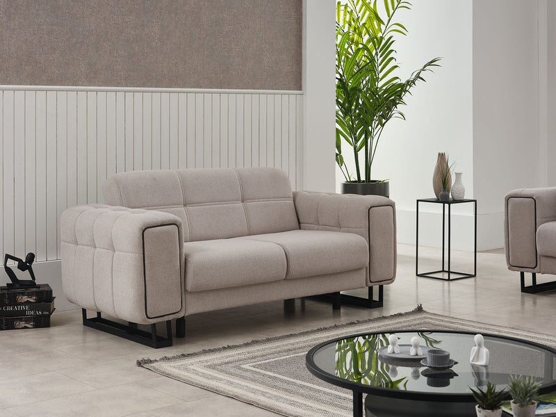 Nero Convertible Loveseat Light Grey in Light Grey - 101-NER-GIR02-2
