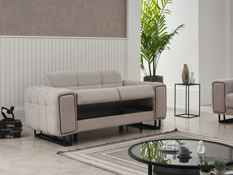 Nero Convertible Loveseat Light Grey in Light Grey - 101-NER-GIR02-2