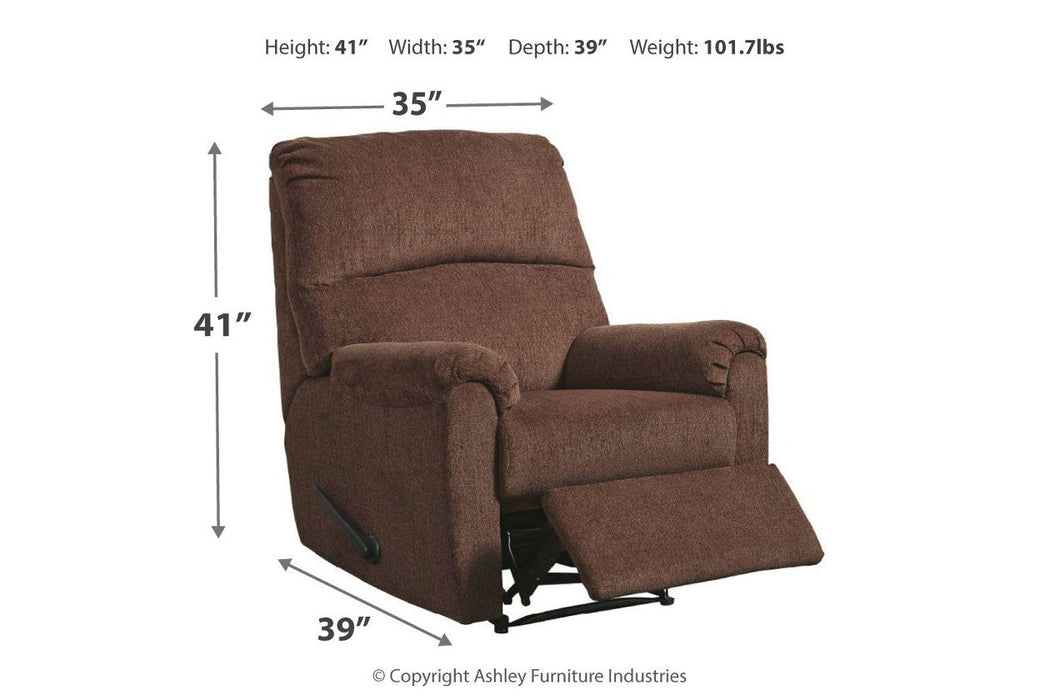 Nerviano Chocolate Recliner - Gate FurnitureRecliner