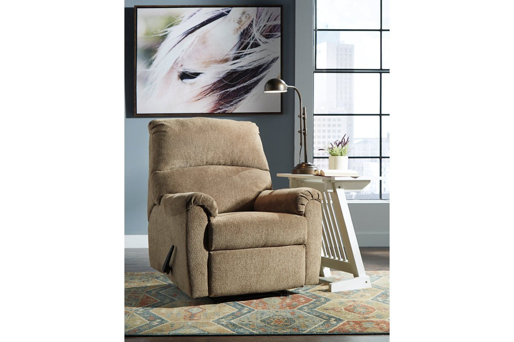 Nerviano Mocha Recliner - Gate FurnitureRecliner