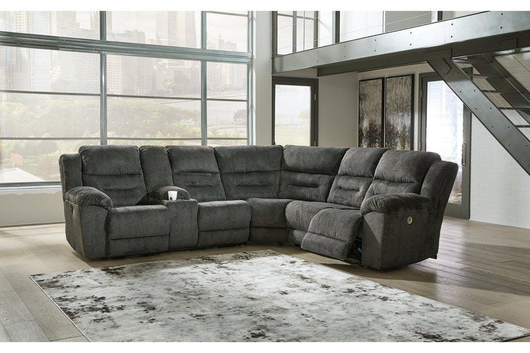 Nettington Smoke 3 - Piece Power Reclining Sectional - Gate FurniturePower Reclining Sectional