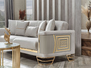 Neva 3-pieces (Sofa & Loveseat & Chair) Livingroom in Light Grey - 200-SER-NEV-VELVET938-321
