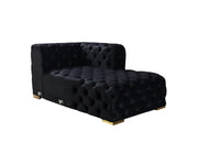 Neva Black Velvet Double Chaise Sectional - Lara FurnitureSectional