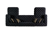 Neva Black Velvet Double Chaise Sectional - Lara FurnitureSectional
