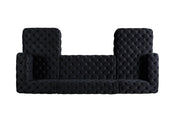 Neva Black Velvet Double Chaise Sectional - Lara FurnitureSectional