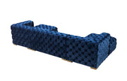 Neva Blue Velvet Double Chaise 138" Sectional [ETA: 8/23] - Lara FurnitureSectional