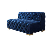 Neva Blue Velvet Double Chaise 138" Sectional [ETA: 8/23] - Lara FurnitureSectional