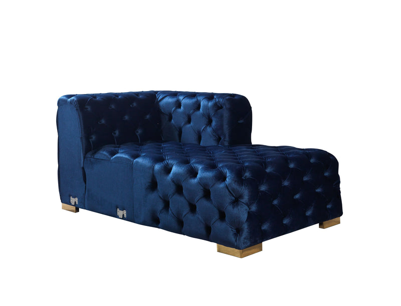 Neva Blue Velvet Double Chaise 138" Sectional [ETA: 8/23] - Lara FurnitureSectional