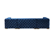Neva Blue Velvet Double Chaise 138" Sectional [ETA: 8/23] - Lara FurnitureSectional