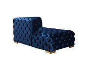 Neva Blue Velvet Double Chaise 138" Sectional [ETA: 8/23] - Lara FurnitureSectional