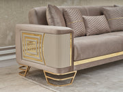 Neva Convertible Loveseat in Beige - 200-SER-NEV-VELVET260-2