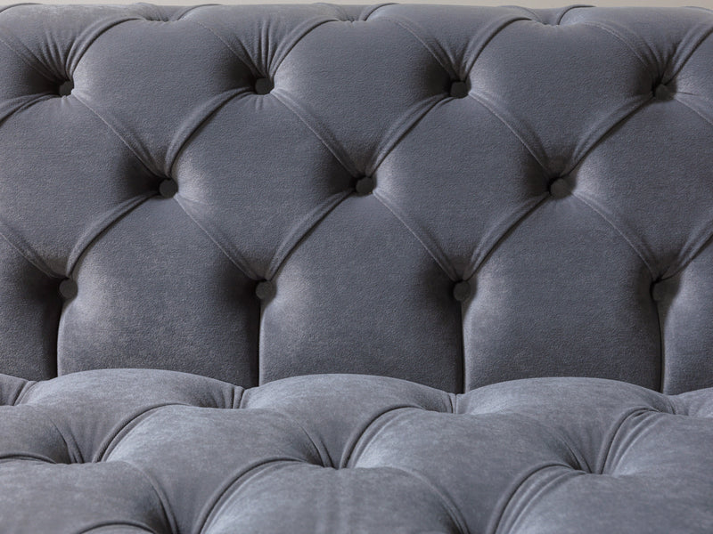 Neva Gray Velvet Double Chaise Sectional - Lara FurnitureSectional