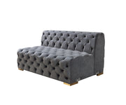 Neva Gray Velvet Double Chaise Sectional - Lara FurnitureSectional