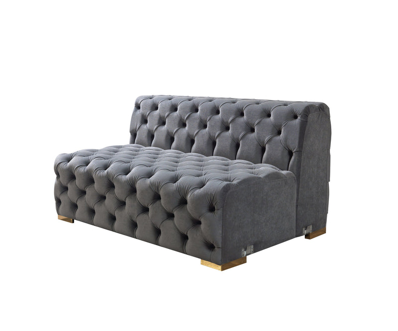 Neva Gray Velvet Double Chaise Sectional - Lara FurnitureSectional