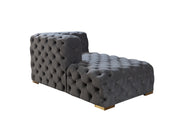 Neva Gray Velvet Double Chaise Sectional - Lara FurnitureSectional