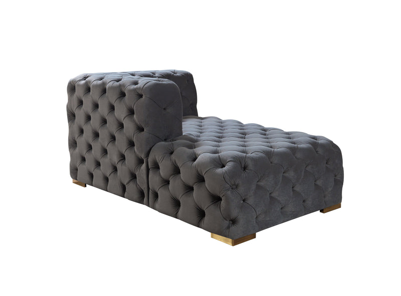 Neva Gray Velvet Double Chaise Sectional - Lara FurnitureSectional