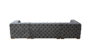 Neva Gray Velvet Double Chaise Sectional - Lara FurnitureSectional