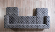 Neva Gray Velvet Double Chaise Sectional - Lara FurnitureSectional