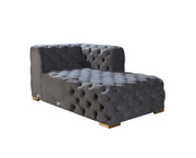 Neva Gray Velvet Double Chaise Sectional - Lara FurnitureSectional