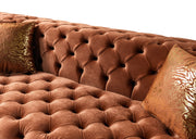 Neva Orange Velvet Double Chaise 138" Sectional [ETA: 8/23] - Lara FurnitureSectional