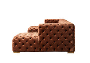 Neva Orange Velvet Double Chaise 138" Sectional [ETA: 8/23] - Lara FurnitureSectional