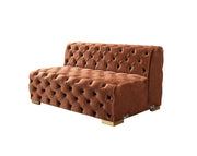 Neva Orange Velvet Double Chaise 138" Sectional [ETA: 8/23] - Lara FurnitureSectional