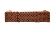 Neva Orange Velvet Double Chaise 138" Sectional [ETA: 8/23] - Lara FurnitureSectional